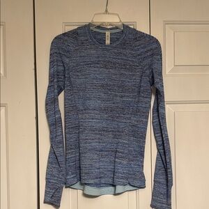 lululemon athletica Blue Heather Long Sleeve Tee